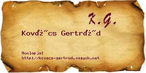 Kovács Gertrúd névjegykártya