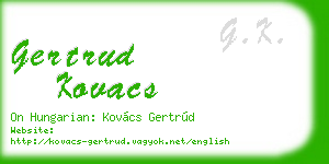 gertrud kovacs business card