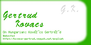 gertrud kovacs business card